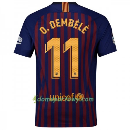 Koszulka FC Barcelona O.Dembele 11 Domowe Koszulki Piłkarskie 2018-2019 Krótki Rękaw